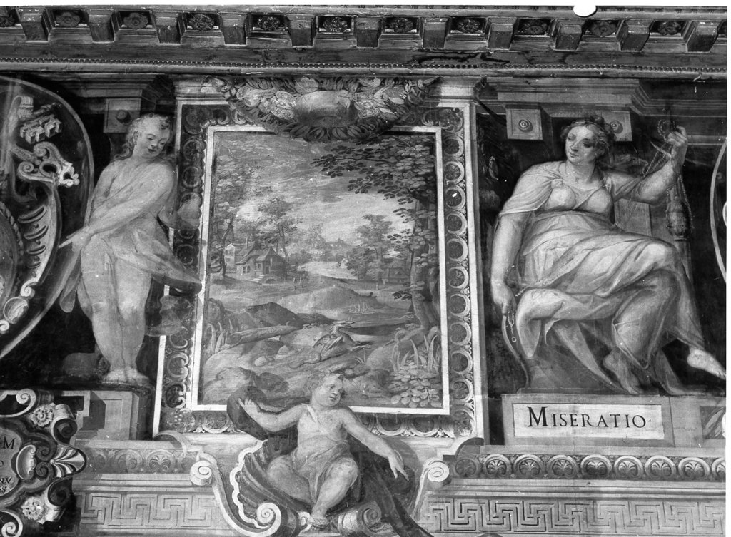 paesaggio con drago (dipinto, ciclo) - ambito romano (seconda met&agrave; sec. X